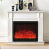 Clarendon 30" Electric Fireplace Heater White Mantel Suite with 30" Orion Insert - Image 4