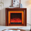 Emerald Electric Fireplace Heater Brown Mantel Suite - Smartphone Control - Image 3