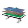 CUETIQ L001 7/8/9FT 3-IN-1 Slate Billiard Table/ Ping-pong Table/ Office Desk Solid Wood Frame - Image 2