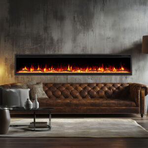 Nocturne 1500W 72 inch Built-in Recessed Electric Fireplace - Extra Slim