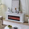 Verona 50" Wide Electric Fireplace Heater White Mantel Suite - Smartphone Control - Image 3