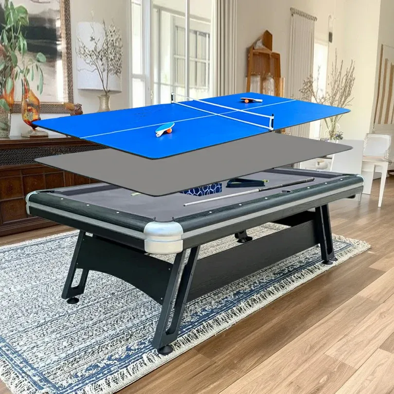 CUETIQ 3-in-1 8FT Iron-Leg Pool Table - Billiards, Table Tennis, Office Desk Combo - Durable, Space-Saving, Modern Design 7 CUETIQ 3-in-1 8FT Iron-Leg Pool Table - Billiards, Table Tennis, Office Desk Combo - Durable, Space-Saving, Modern Design - Image 7