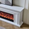 Verona 50" Wide Electric Fireplace Heater White Mantel Suite - Smartphone Control - Image 4