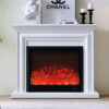 Verona 30" Electric Fireplace Heater White Mantel Suite – Smartphone Control - Image 2