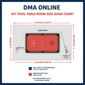 The Ultimate Guide to the QUESLA 9FT Slate Pool Table 2 Pool Table Room Size Requirements Australia