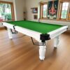 QUESLA 8FT Pool Table 2025 Model - Classic Slate Design Upgraded with Reinforced Legs & Pro Ball Nets - Professional Billiard Table, Solid Timber White Frame - Image 8
