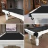QUESLA 8FT Pool Table 2025 Model - Classic Slate Design Upgraded with Reinforced Legs & Pro Ball Nets - Professional Billiard Table, Solid Timber White Frame - Image 11