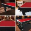 QUESLA 8FT Pool Table 2025 Model - Classic Slate Design Upgraded with Reinforced Legs & Pro Ball Nets - Professional Billiard Table, Solid Timber Black Frame - Image 6