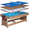 7FT 4IN1 Convertible Pool Table-Walnut Premium Quality(Blue Felt)
