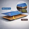 7FT 4IN1 Convertible Pool Table - Walnut Premium Quality (Blue Felt) (S2) - Image 8