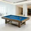 CUETIQ 9FT Pool Table Professional Billiard Table MDF Wood Construction Built-in Cue Rack Home Game Set Wood Finish - Blue - Image 3