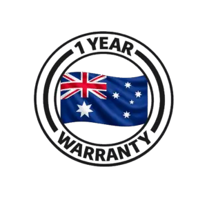 1 Year Manufacturer Warranty Badge with Australian Flag - DMA Online Product Guarantee