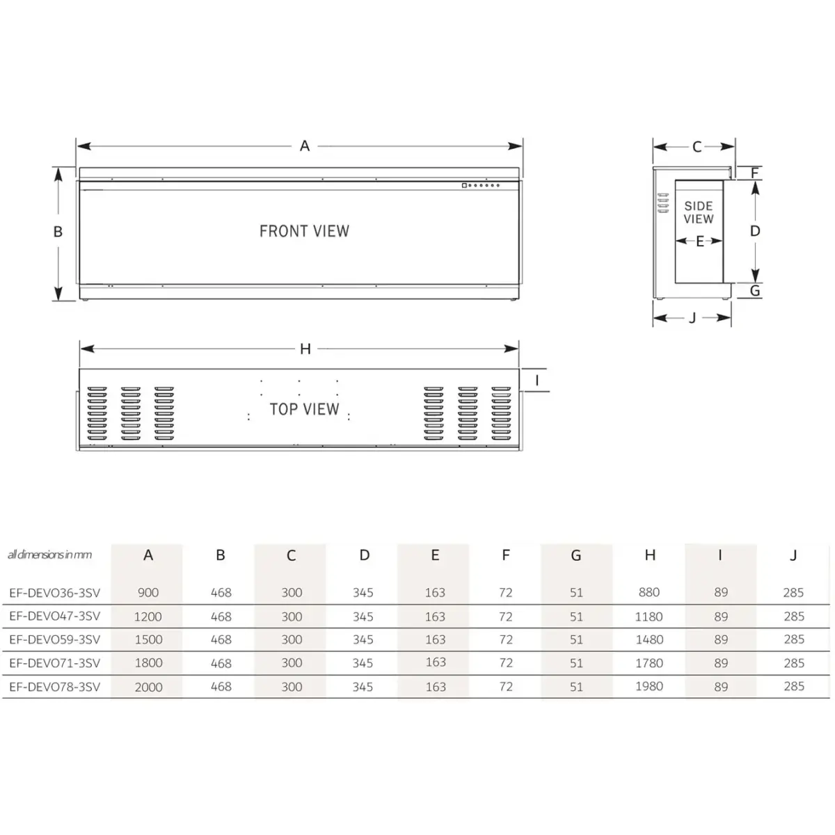 Vantage Extra Deep 3-Sided Panoramic Electric Fireplace Collection 24 Vantage Extra Deep 3-Sided Panoramic Electric Fireplace Collection - Image 24