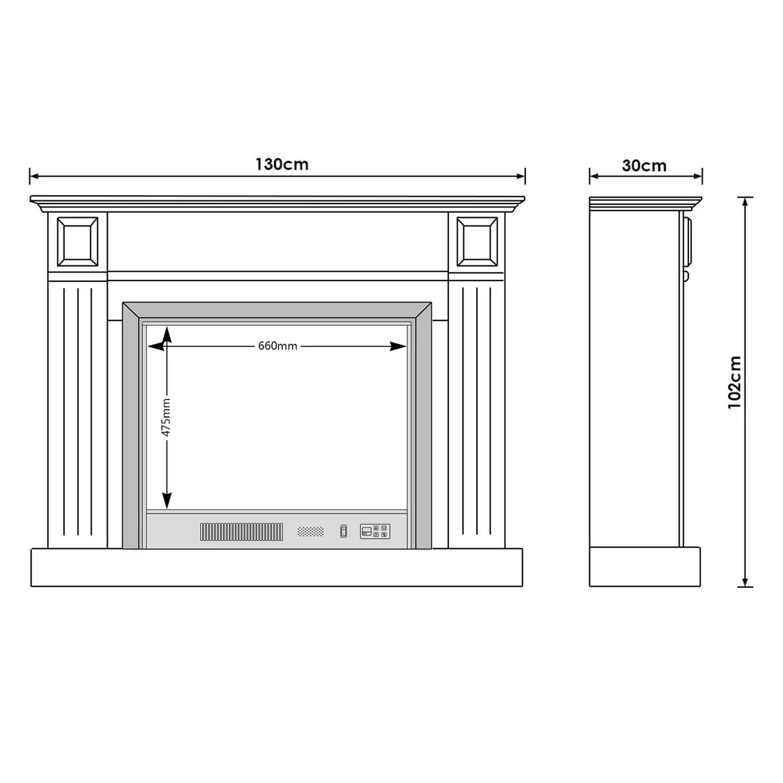 Berwick White Mantel Electric Fireplace Suite with 30" Lumera Electric Fireplace Insert 8 Berwick White Mantel Electric Fireplace Suite with 30" Lumera Electric Fireplace Insert - Image 8