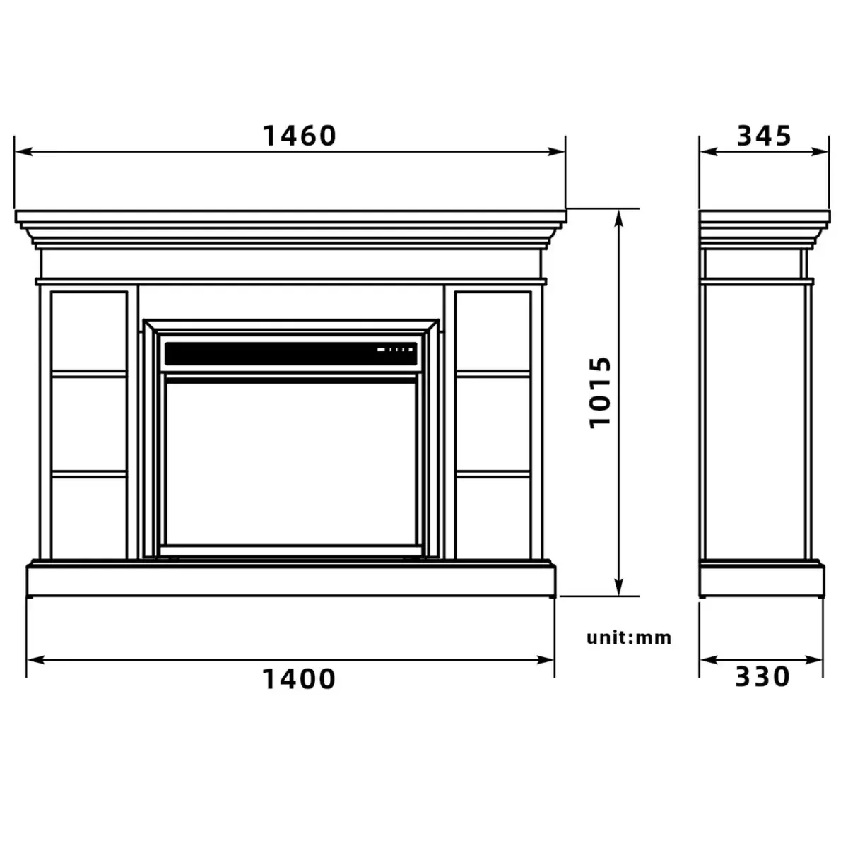 Grandview White Mantel Electric Fireplace Suite with 30" Mirage Electric Fireplace Insert 7 Grandview White Mantel Electric Fireplace Suite with 30" Mirage Electric Fireplace Insert - Image 7