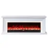 Ashbury White Mantel Electric Fireplace Suite – 60 Inch Orion Insert - Image 2