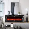 Valoria Black Marble Electric Fireplace with 60 Inch Lumera Insert - Image 5
