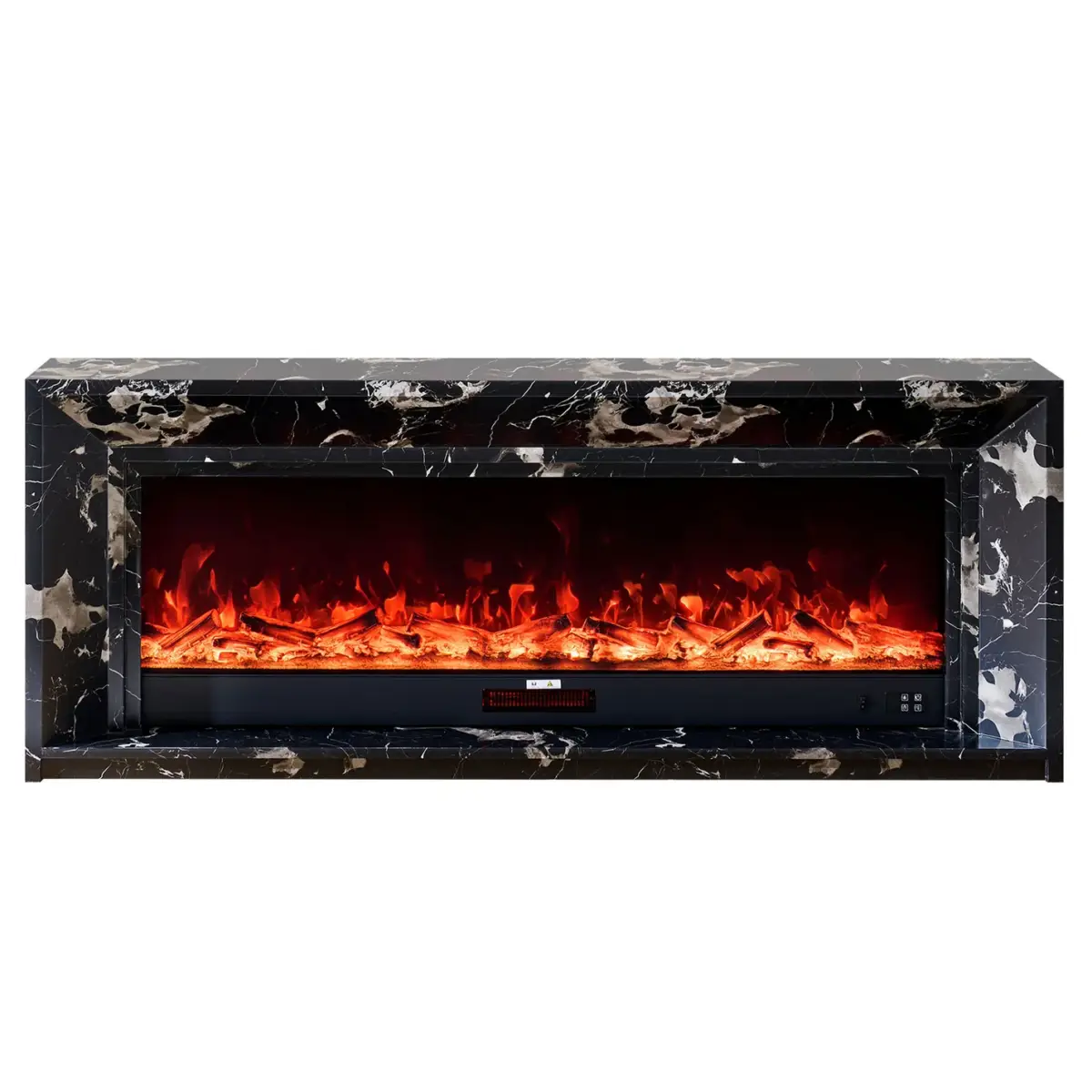Valoria Black Marble Electric Fireplace with 60 Inch Lumera Insert 2 Valoria Black Marble Electric Fireplace with 60 Inch Lumera Insert - Image 2