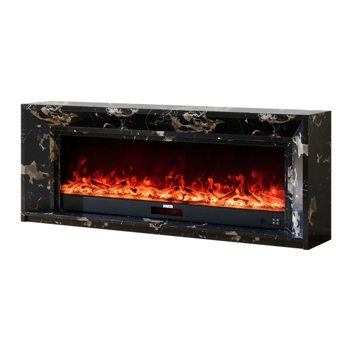 Valoria Black Marble Electric Fireplace with 60 Inch Lumera Insert 6 Valoria Black Marble Electric Fireplace with 60 Inch Lumera Insert - Image 6