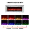 Valoria White Marble Mantel Electric Fireplace with 60 Inch Lumera Insert - Image 2