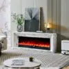 Valoria White Marble Mantel Electric Fireplace with 60 Inch Lumera Insert - Image 8