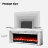 Valoria White Marble Mantel Electric Fireplace with 60 Inch Lumera Insert - Image 6