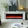 Valoria White Marble Mantel Electric Fireplace with 60 Inch Lumera Insert - Image 5