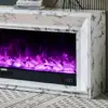 Valoria White Marble Mantel Electric Fireplace with 60 Inch Lumera Insert - Image 4