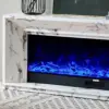 Valoria White Marble Mantel Electric Fireplace with 60 Inch Lumera Insert - Image 3