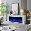 Aurevia White Mantel Electric Fireplace Suite with 60 Inch Lumera Insert - Image 2