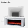 Aurevia White Mantel Electric Fireplace Suite with 60 Inch Lumera Insert - Image 9