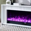 Aurevia White Mantel Electric Fireplace Suite with 60 Inch Lumera Insert - Image 3