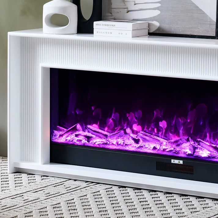 Aurevia White Mantel Electric Fireplace Suite with 60 Inch Lumera Insert 3 Aurevia White Mantel Electric Fireplace Suite with 60 Inch Lumera Insert - Image 3