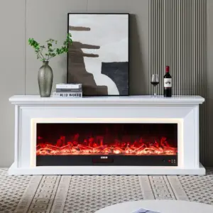 Ashbury White Mantel Electric Fireplace Suite with Orion Insert