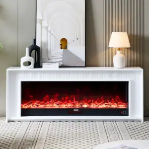 Aurevia White Mantel Electric Fireplace Suite with Lumera Insert