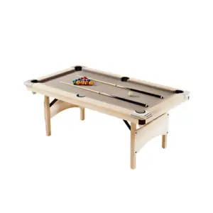 Asher Compact 3-in-1 Pool Table with foldable solid wood frame and grey billiard cloth