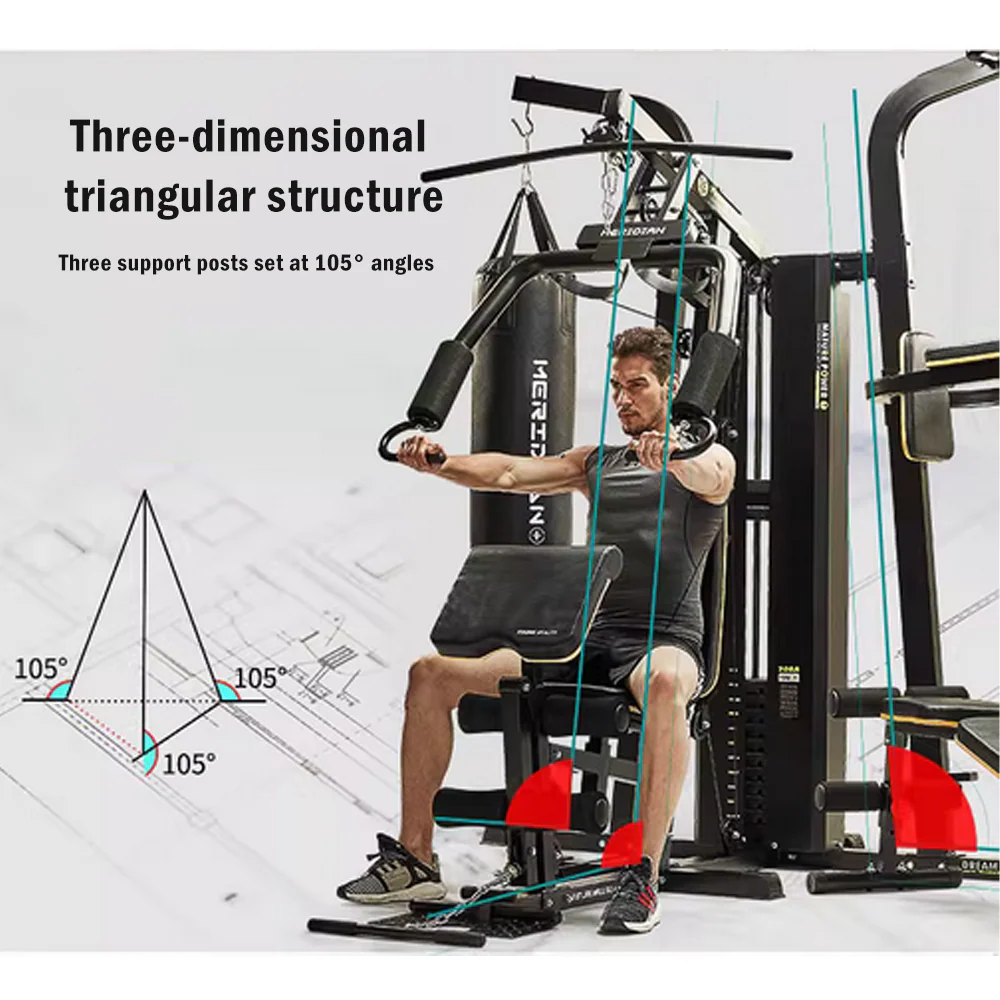 MERIDIAN 705A Multi-Function Home Gym Smith Machine with Punching Bag, Pull-Up Station & 73kg Weight Stack – 300kg Capacity 5 MERIDIAN 705A Multi-Function Home Gym Smith Machine with Punching Bag, Pull-Up Station & 73kg Weight Stack – 300kg Capacity - Image 5