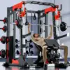 MERIDIAN 007 Multi Function Power Rack Smith Machine Home Gym - 800kg Capacity Squat Cage with 180kg Counterweight, Bench & Weight Se - Image 4