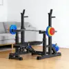 FITPRO Adjustable Squat Rack Barbell Stand Foldable 350kg Capacity with 50kg Colour Eco Barbell Home Gym Training - Black - Image 7