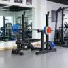 FITPRO Adjustable Squat Rack Barbell Stand Foldable 350kg Capacity with 50kg Colour Eco Barbell Home Gym Training - Black - Image 5