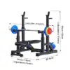 FITPRO Adjustable Squat Rack Barbell Stand Foldable 350kg Capacity with 50kg Colour Eco Barbell Home Gym Training - Black - Image 3