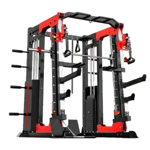 MERIDIAN 007 Smith Machine Home Gym 800kg Power Rack Squat Cage with Bench Olympic Barbell and Weight Plates