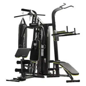 MERIDIAN 705A Home Gym Smith Machine with boxing station, pull-up bar, 73kg counterweight and 300kg maximum load capacity.