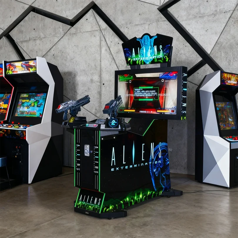 GAMEON Alien Shooting Arcade Machine 42-Inch HD LCD Metal & Acrylic Cabinet Infrared Gun System 400W Power Immersive Two-Player Combat Game - Black 5 GAMEON Alien Shooting Arcade Machine 42-Inch HD LCD Metal & Acrylic Cabinet Infrared Gun System 400W Power Immersive Two-Player Combat Game - Black - Image 5