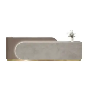 ELVORA curved reception desk with storage