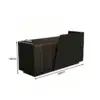 VARENA 120/180cm Modern Reception Counter with LED Lighting and Storage for Retail Store & Salon - Black Slatted, Left Raised Counter - Image 5