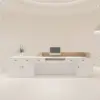 ELVORA 120/180cm Curved Reception Desk with Partitioned Storage - Image 6
