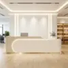 ELVORA 120/180cm Curved Reception Desk with Partitioned Storage - Image 4