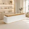 ELVORA 120/180cm Modern Office Reception Counter with Integrated LED Lighting - Image 3