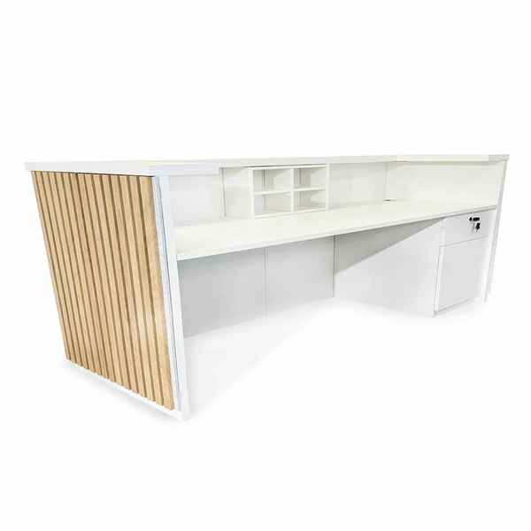KENTO Reception Desk – Timber Slat Acoustic, 180cm & 240cm 9 KENTO Reception Desk – Timber Slat Acoustic, 180cm & 240cm - Image 9
